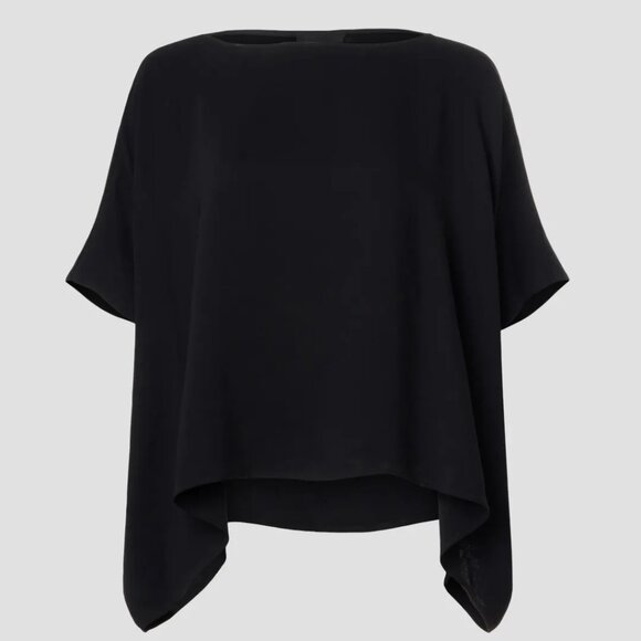 Natori Elegant Black Stretch Crepe Top - Picture 1 of 11